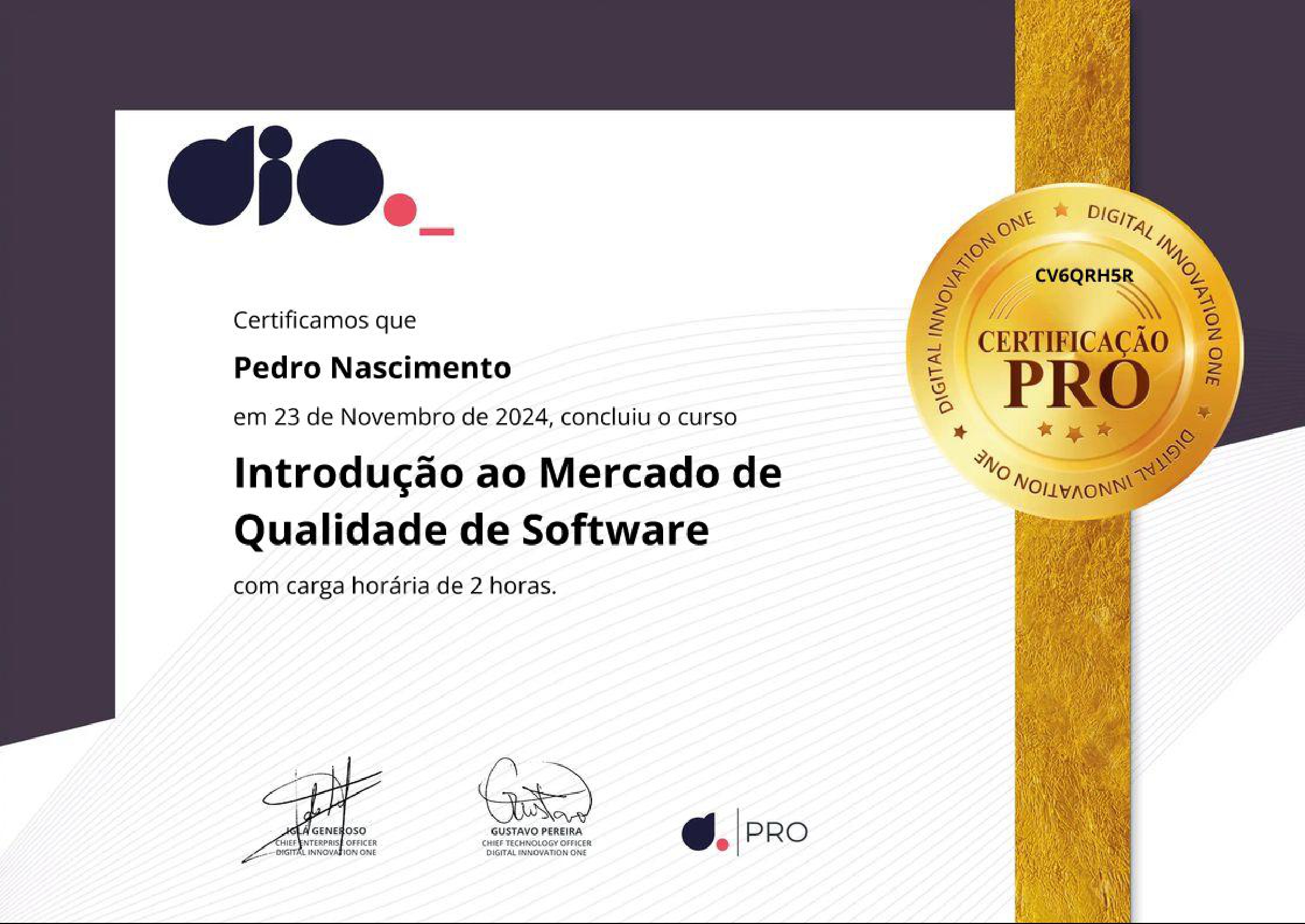 Certificado DIO