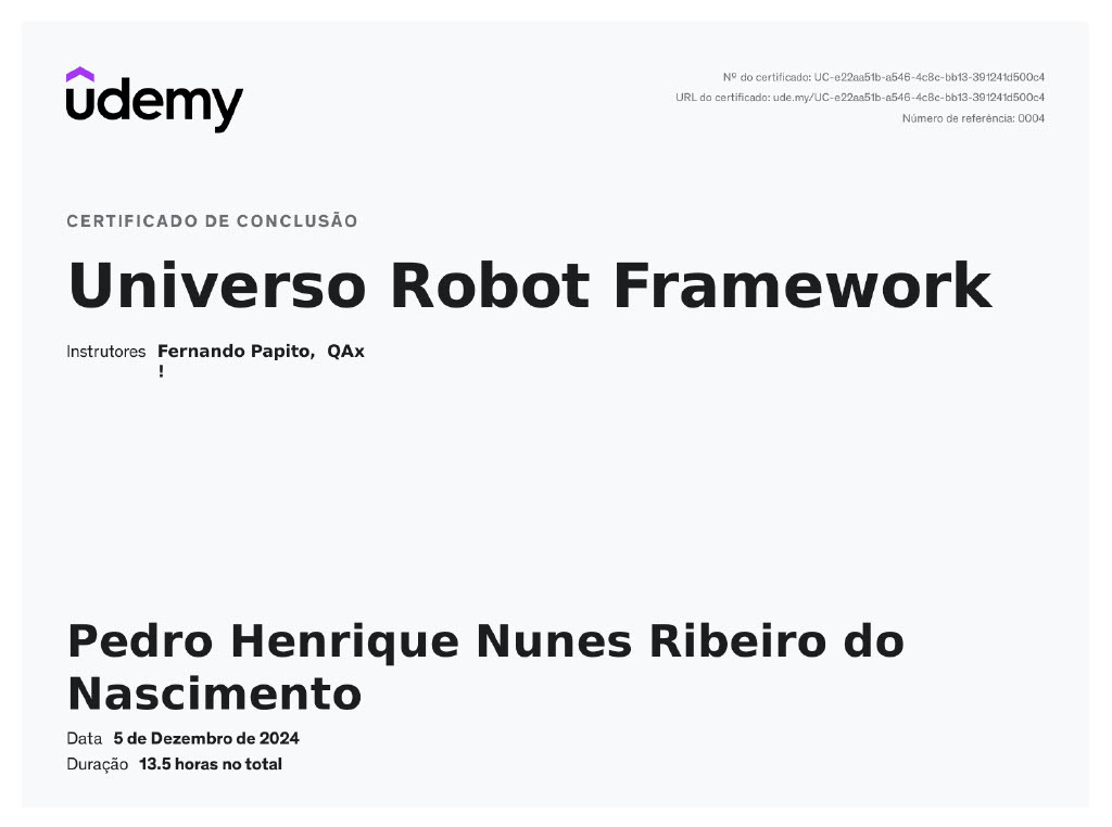 Certificado Robot Framework
